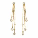 Σκουλαρίκια Κ14 Κρεμαστά Τριπλά με Ζιργκον gEMELLi jewellery