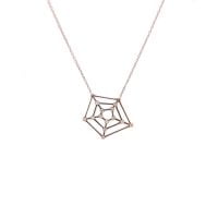 Κολιέ Ροζ Χρυσό Κ14 Ιστός με Διαμάντια 0.040ct ΚΟ10010