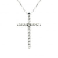 Σταυρός Λευκόχρυσος Κ18 Με Μπριγιάν 0.15ct ΣΟ30065