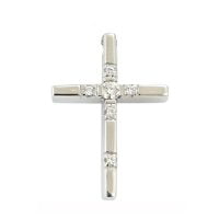 Σταυρός Λευκόχρυσος Κ18 Με Μπριγιάν 0.19ct ΣΟ30067