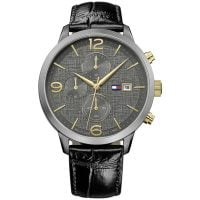 Tommy Hilfiger Liam Black Leather Strap 1710357
