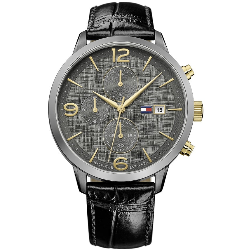 Tommy Hilfiger Liam Black Leather Strap 1710357