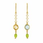 Σκυλαρίκια με Αμεθυστο blue topaz Peridot gEMELLi jewellery