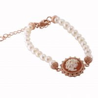 Βραχιόλι Cameo Italiano Ασημένιο Ροζ Επιχρυσωμένο ΚΙ5245