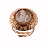 Δαχτυλίδι Cameo Italiano Ασημένιο Ροζ Επίχρυσο ΚΙ5560