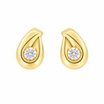 Σκουλαρίκια Κ14 χρυσά Πουαρ με Ζιργκόν gEMELLi jewellery