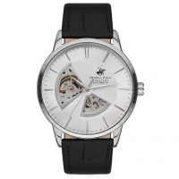Beverly Hills Polo Club Gents Automatic Black Leather Strap BH9624-03