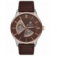 Beverly Hills Polo Club Gents Automatic Brown Leather Strap BH9624-02