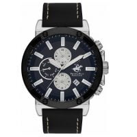 Beverly Hills Polo Club Gents Black Leather Strap BH9581