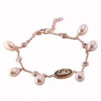 Βραχιόλι Cameo Italiano Ασημένιο Ροζ Επίχρυσο ΚΙ5255