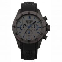 Superdry Adventurer Dual Time Black Silicone Strap SYG257BB