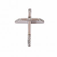 Σταυρός Λευκόχρυσος Κ18 Με Μπριγιάν 0.13ct ΣΟ30040