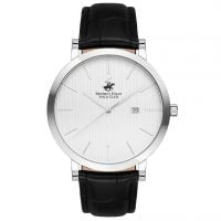 Beverly Hills Polo Club Gents Black Leather Strap BH9647