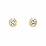 Σκουλαρίκια Κ14 Χρυσά Ζιργκόν 5χιλ gEMELLi Jewellery