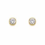Σκουλαρίκια Κ14 Χρυσά Ζιργκόν 4χιλ gEMELLi Jewellery