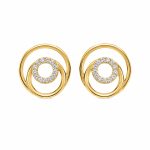 Σκουλαρίκια Κ14 Χρυσά Στρογγυλά με Ζιργκόν gEMELLi Jewellery