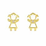 Σκουλαρίκια Κ14 Χρυσά Κοριτσάκια gEMELLi Jewellery