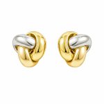 Σκουλαρίκια Κ14 Χρυσά Κόμποι Δίχρωμα gEMELLi Jewellery