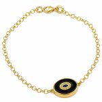Βραχιόλι Χρυσό Καδένα Σμάλτο και Ζιργκόν gEMELLi Jewellery