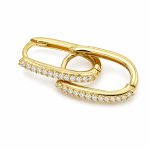 Σκουλαρίκια Κ14 Κρίκοι Οβάλ με Ζιργκον gEMELLi jewellery