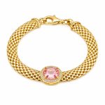 Βραχιόλι Ασήμι 925 με Ροζ Πέτρα gEMELLi Jewellery