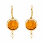 Σκουλαρίκια Ασημένια Επίχρυσα 925 με Βιτρω gEMELLi Jewellery