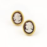 Σκουλαρίκια Cameo Italiano Ασημένια Επίχρυσα ΚΙ5874Α