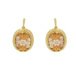 Σκουλαρίκια Cameo Italiano Ασημένια Επίχρυσα ΚΙ5864