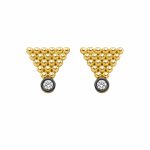 Σκουλαρίκια Κ14 Χρυσά Πυραμίδες Γράνες με Lab Diamonds gEMELLi Jewellery