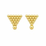 Σκουλαρίκια Κ14 Χρυσά Πυραμίδες Γράνες gEMELLi Jewellery