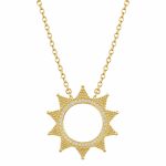Κολιέ Ασήμι 925 Ηλιος με Ζιργκον gEMELLi Jewellery